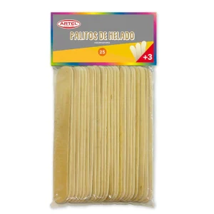 Bolsa 25 Palos De Helados Grande Natural Artel