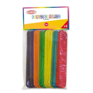 Palos de helados grande 25 pcs color