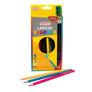Estuche 12 Lápices de Color Largos Artel