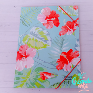 Carpeta con elástico floral