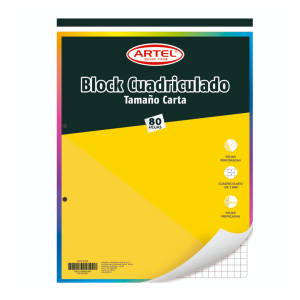 Block Nota Carta Prepicado Cuadriculado 80 Hojas Artel