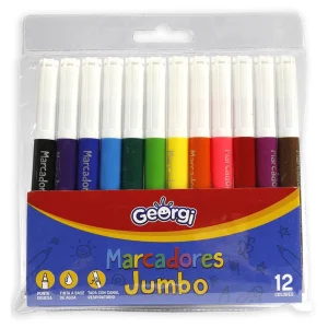 Estuche Marcadores 12 Colores Jumbo