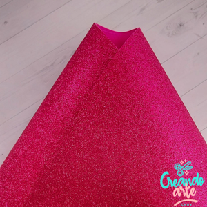 Goma Eva Glitter Fucsia