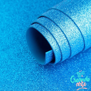 Goma Eva Glitter Celeste
