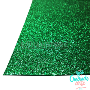 Goma Eva Glitter Verde