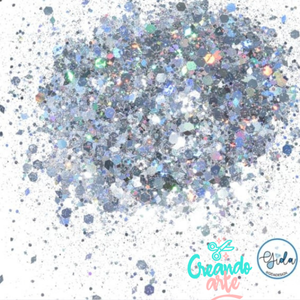 Glitter Holo Silver Chunky By Gida