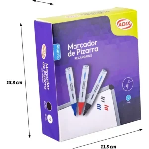 Marcador pizarra negro recargable caja 12 unidades
