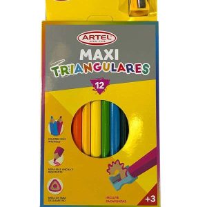 Est. 12 Lápices de colores Maxi Artel 5m Incluye Lápiz Mina Jumbo